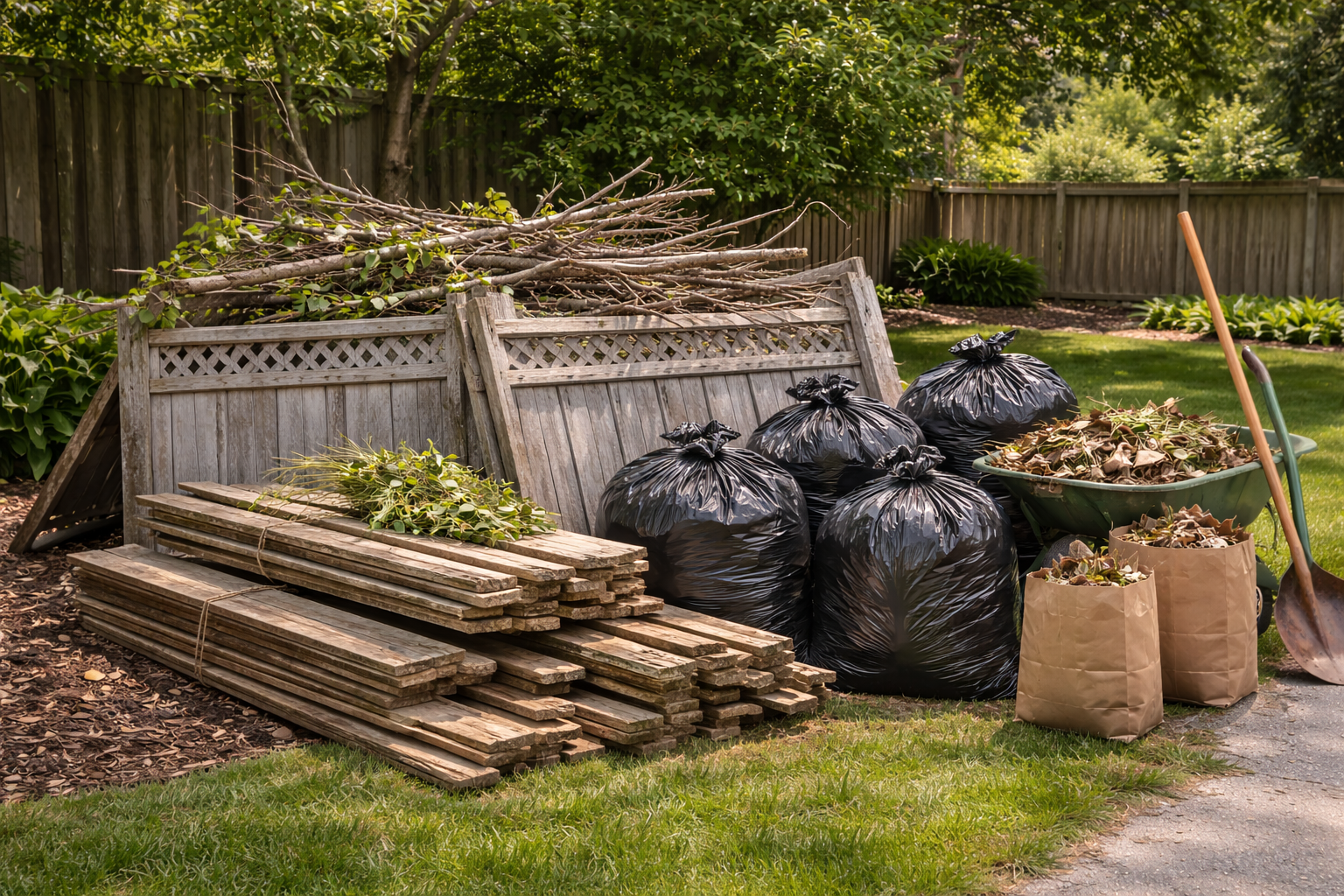 Outdoor and yard waste cleanup - Power Junk Durham Region